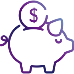 Pigibank icon that signifies cost effectiveness